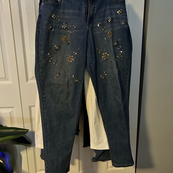 Lane Bryant Rhinestone Jeans, Plus Size 18 - Picture 2 of 8